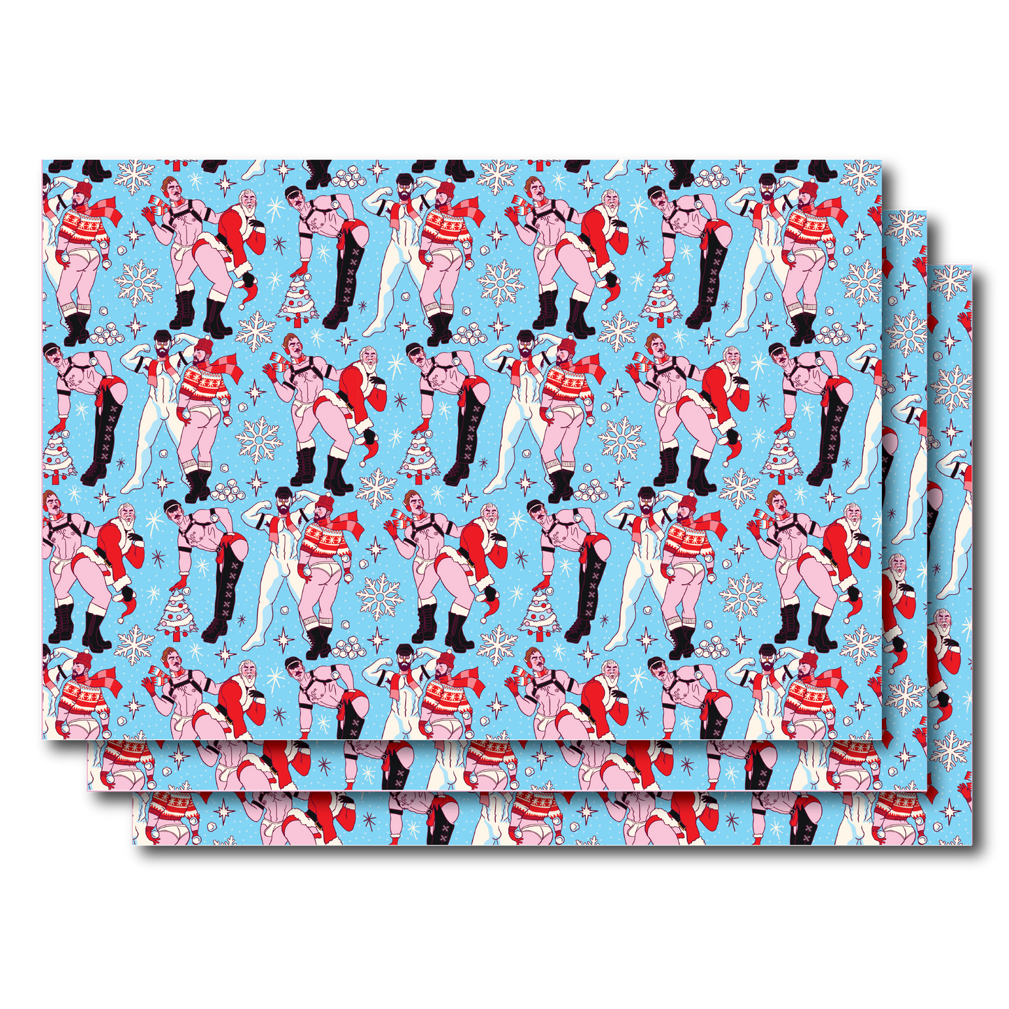 LEATHER HOLIDAY WRAPPING PAPER SHEETS