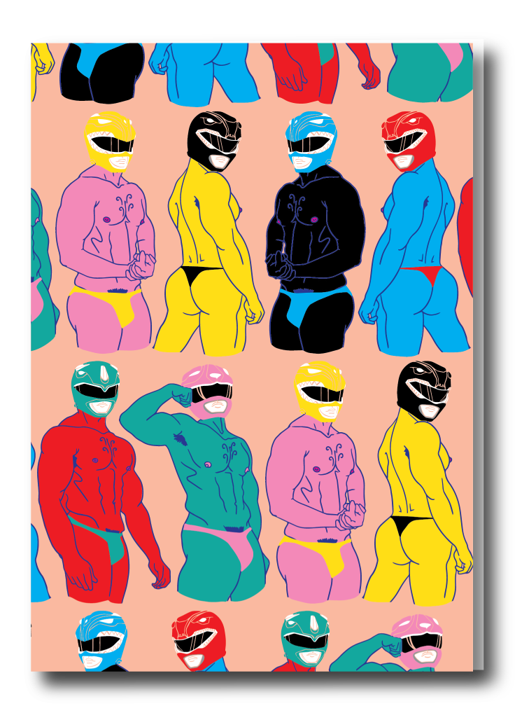 POWER BOTTOM RANGERS GREETING CARD
