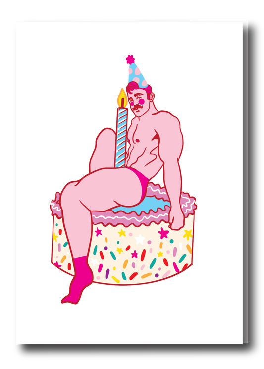 THE WHOLE CAKE BIRTHDAY PIN UP GREETING CARD