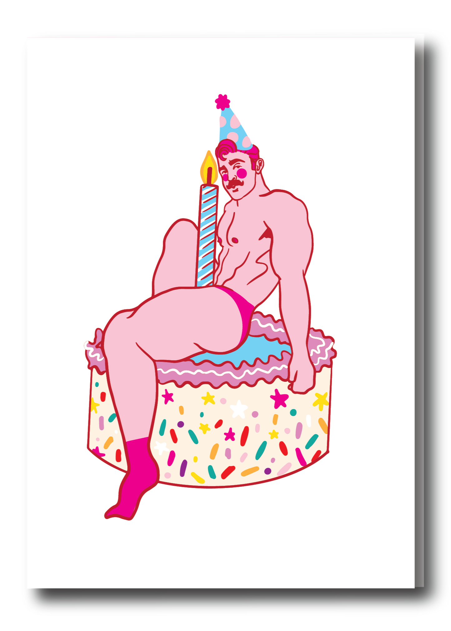 THE WHOLE CAKE BIRTHDAY PIN UP GREETING CARD