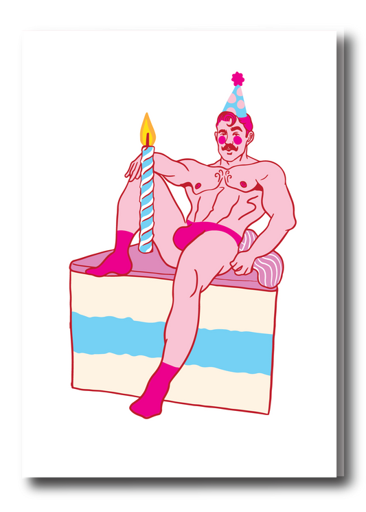 SLICE OF BIRTHDAY CAKE PIN UP GREETING CARD