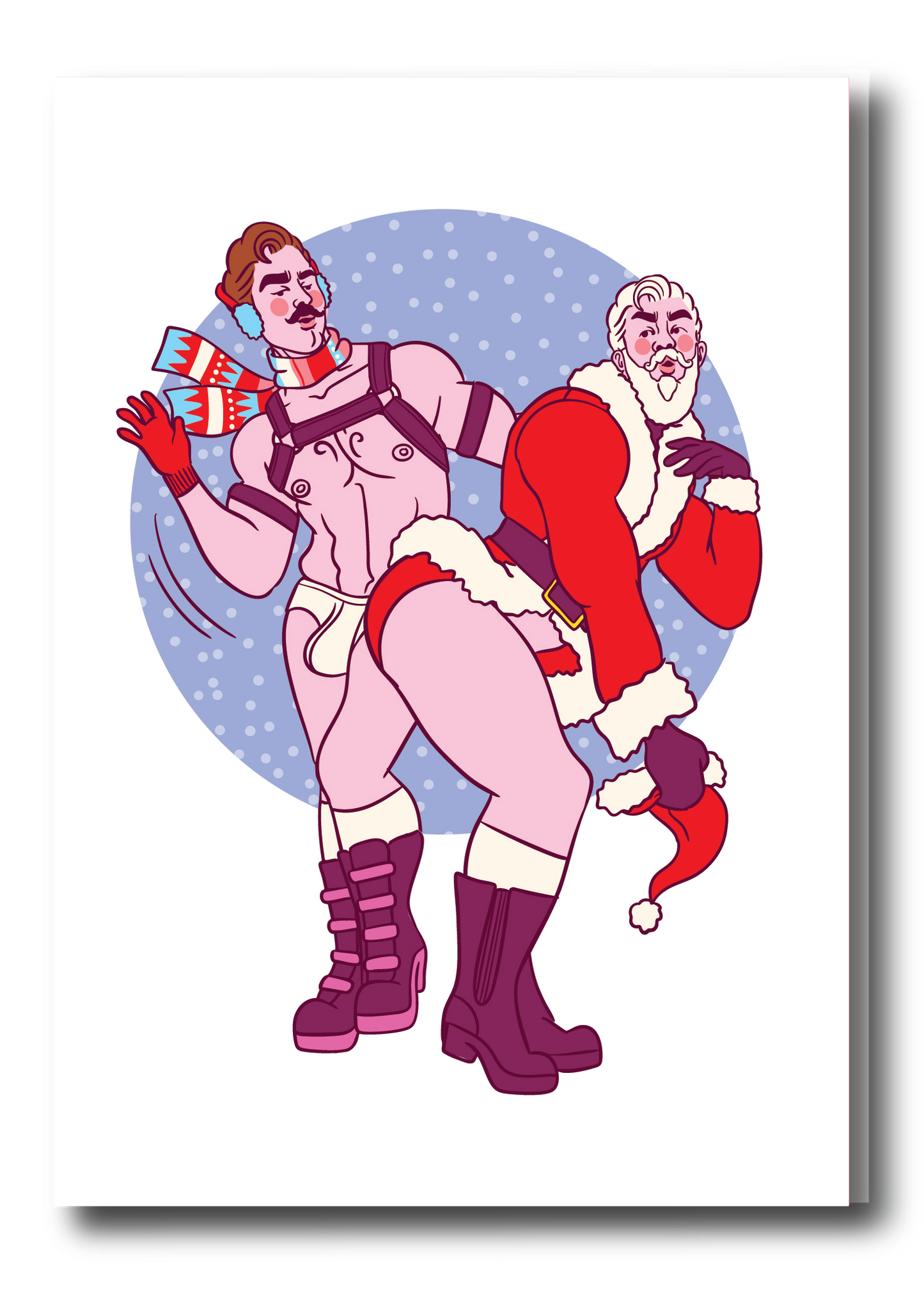 HOLIDAY PIN UP GREETING CARD - SANTA SLAP