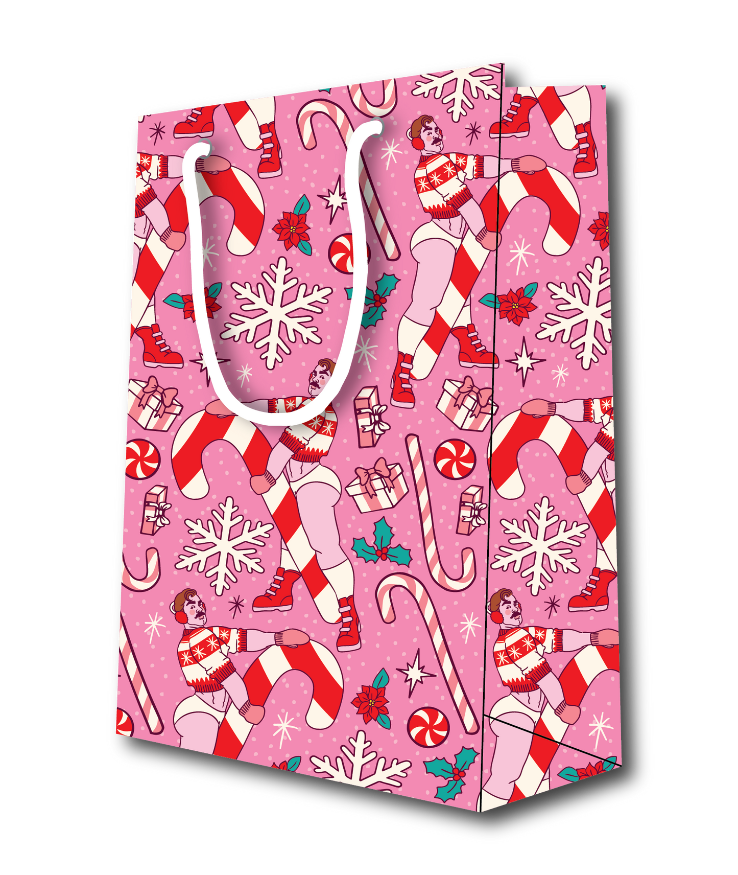 CANDY CANE TOSS HOLIDAY GIFT BAG