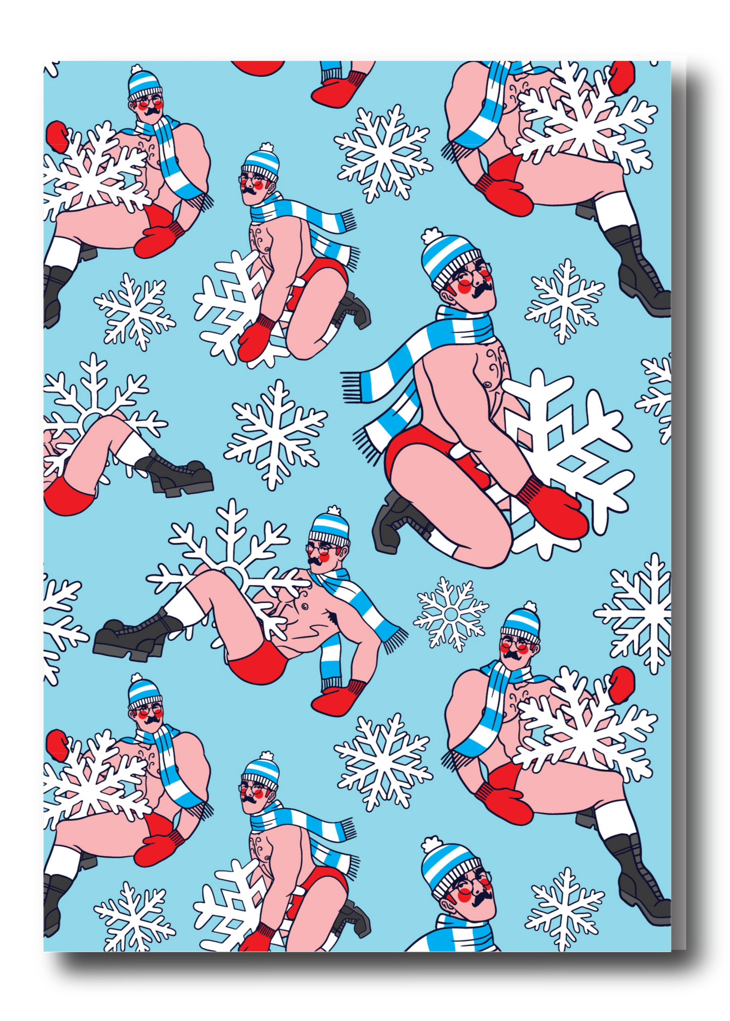 SNOWFLAKE ALLOVER HOLIDAY GREETING CARD