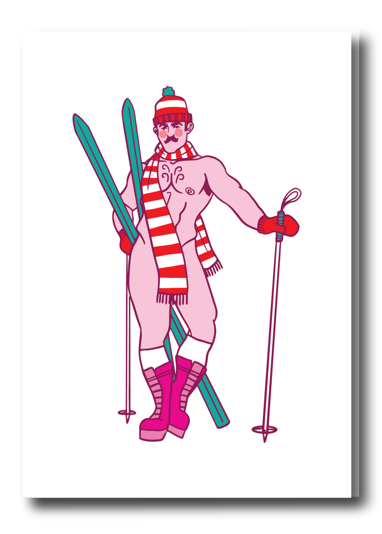 SKIING HOLIDAY GREETING CARD