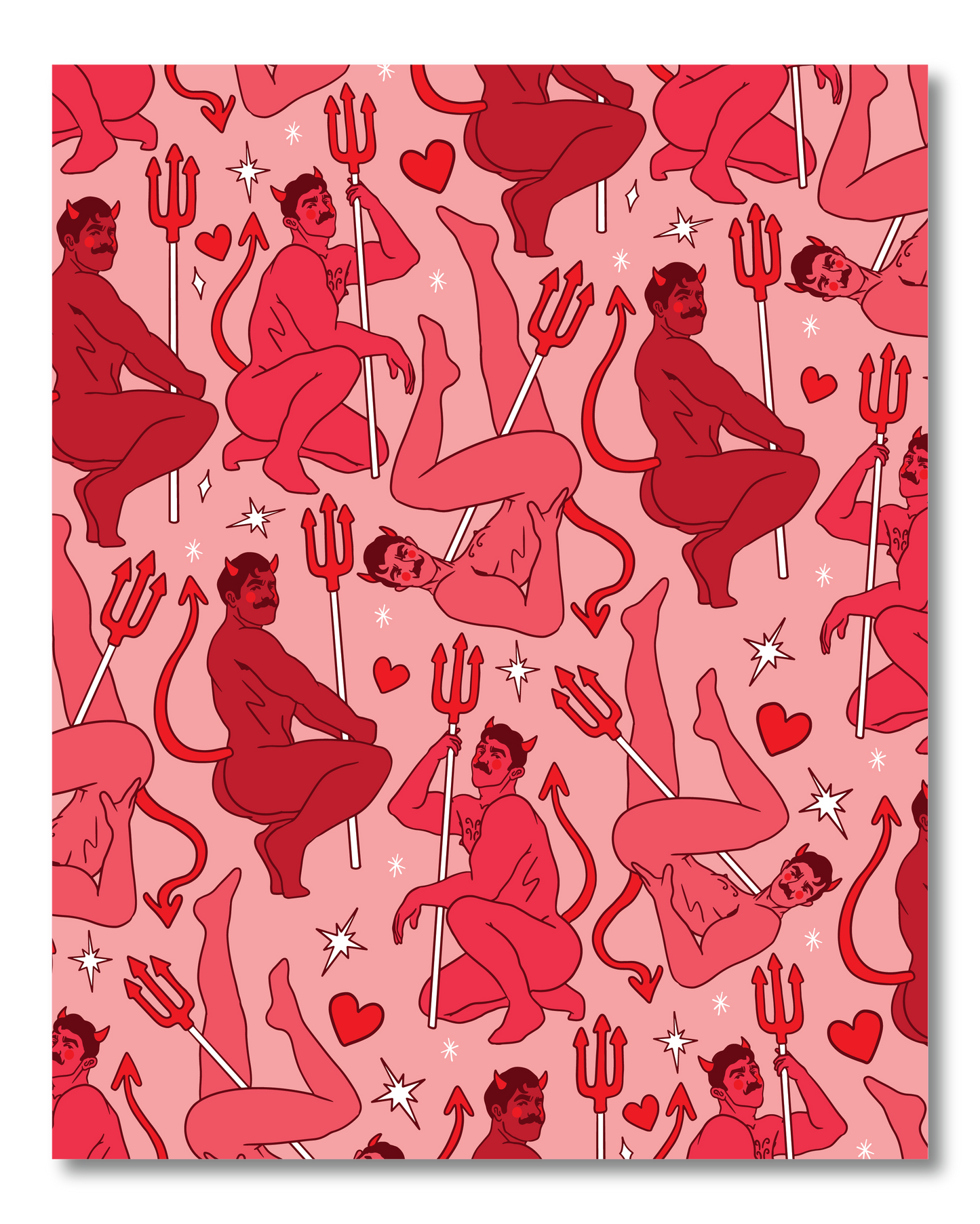 HORNED DEVIL PIN UP PRINT