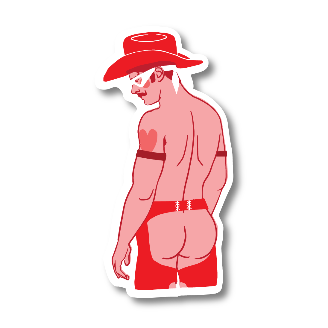 COWBOY IN RED STICKER