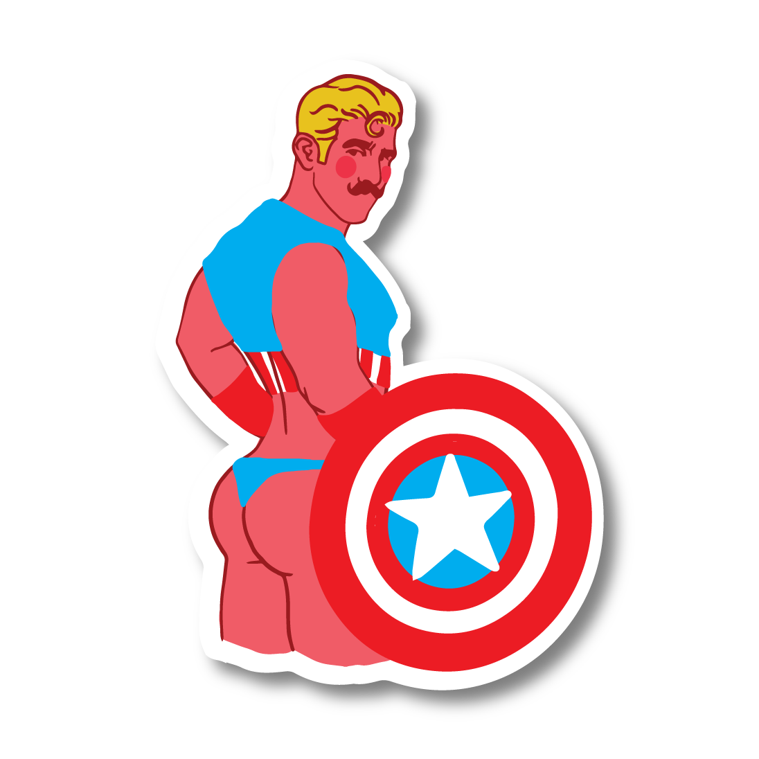 CAPTAIN AMERICA PIN UP STICKER