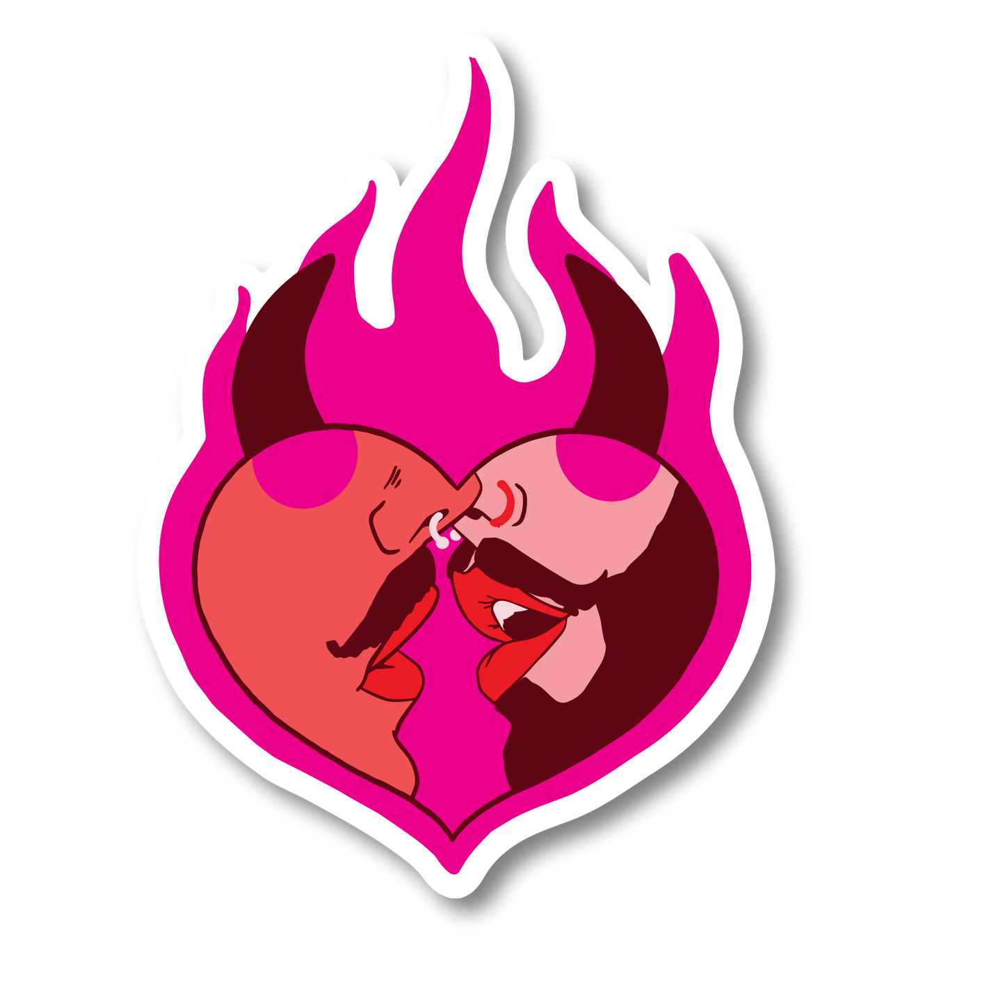 DEVIL KISSY HEART STICKER