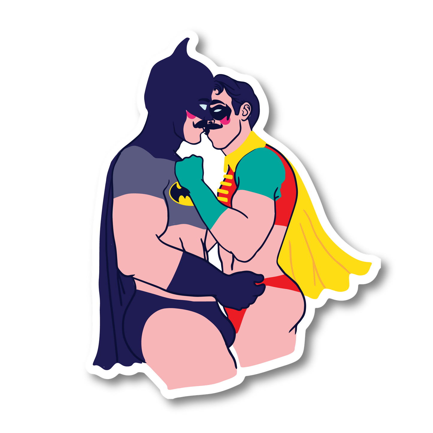 BATMAN AND ROBIN MAKE OUT STICKER