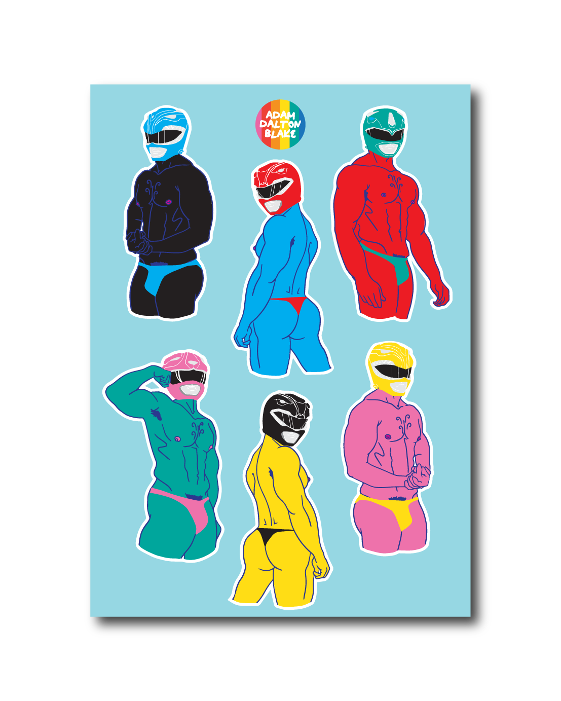 POWER BOTTOM RANGERS STICKER SHEET