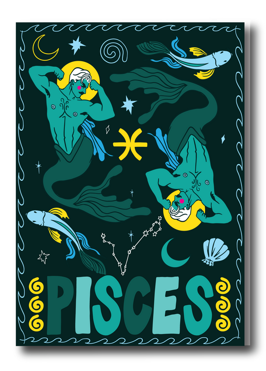 PISCES ZODIAC GREETING CARD
