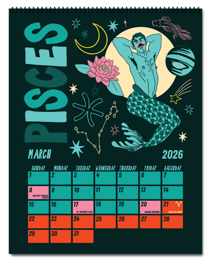 2026 ZODIAC PIN UP CALENDAR