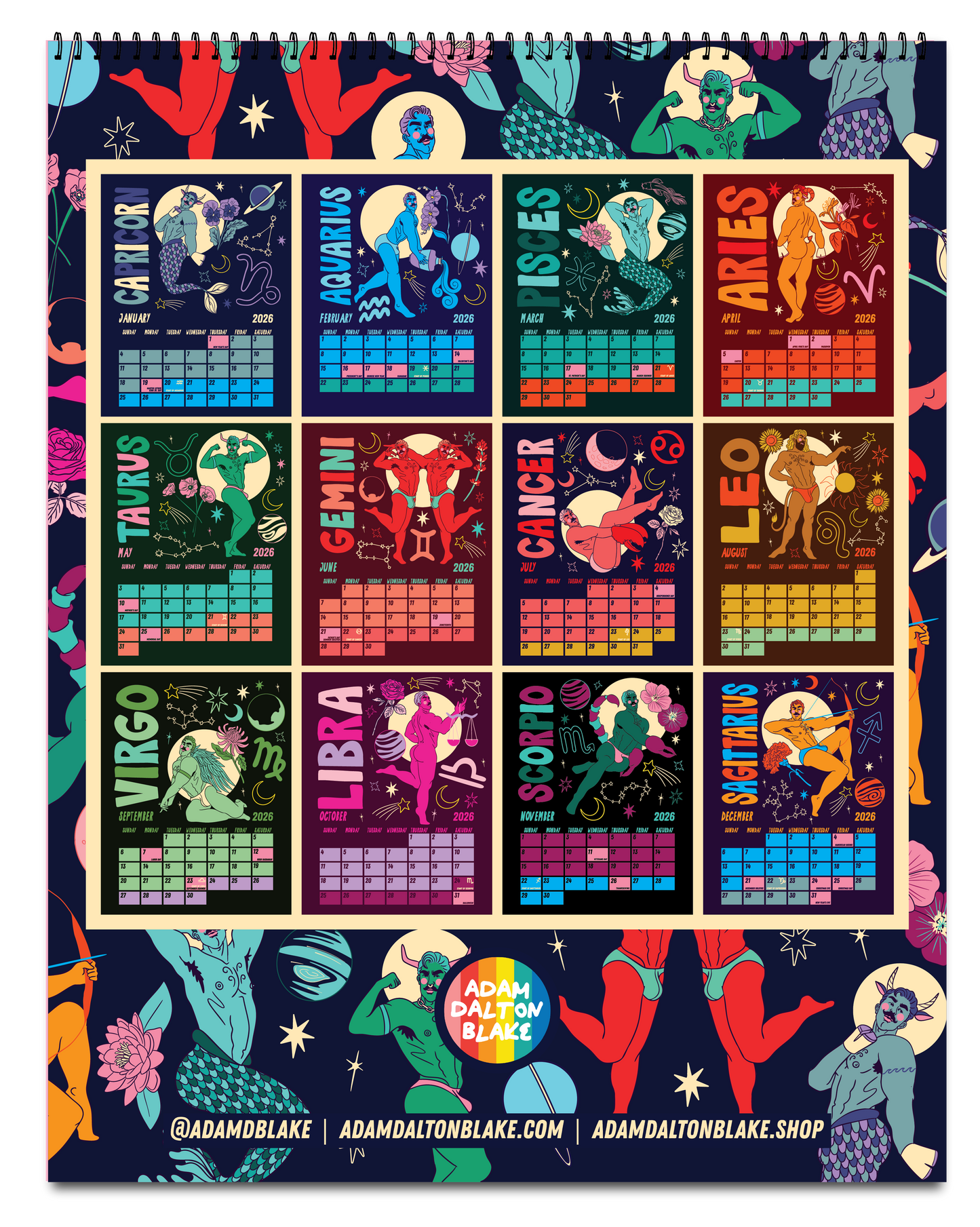 2026 ZODIAC PIN UP CALENDAR