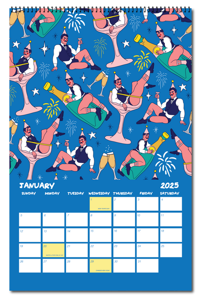 2025 PATTERN PARTY PIN UP CALENDAR