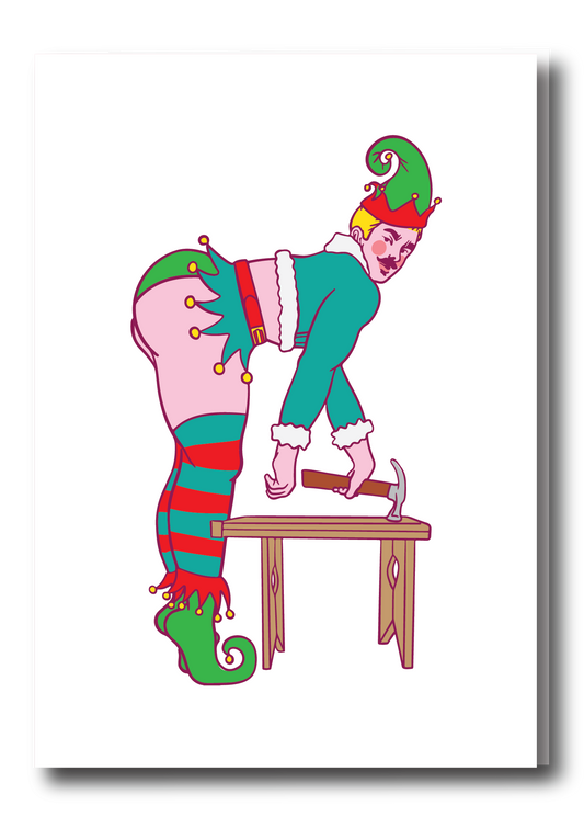 HOLIDAY PIN UP GREETING CARD - ELF WORKSHOP