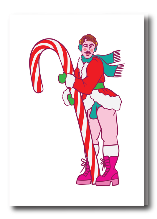 HOLIDAY PIN UP GREETING CARD - CANDY CANE BREEZE