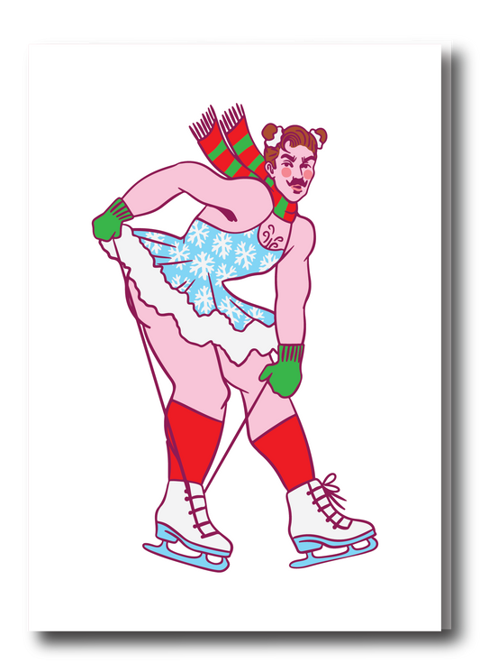 HOLIDAY PIN UP GREETING CARD - SKATER LACES