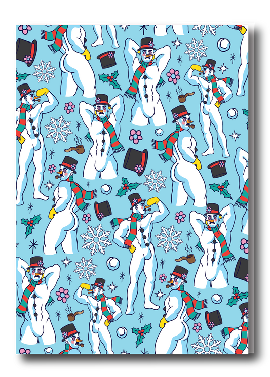 ALLOVER HOLIDAY PINUP GREETING CARD - SNOWMAN FLEX