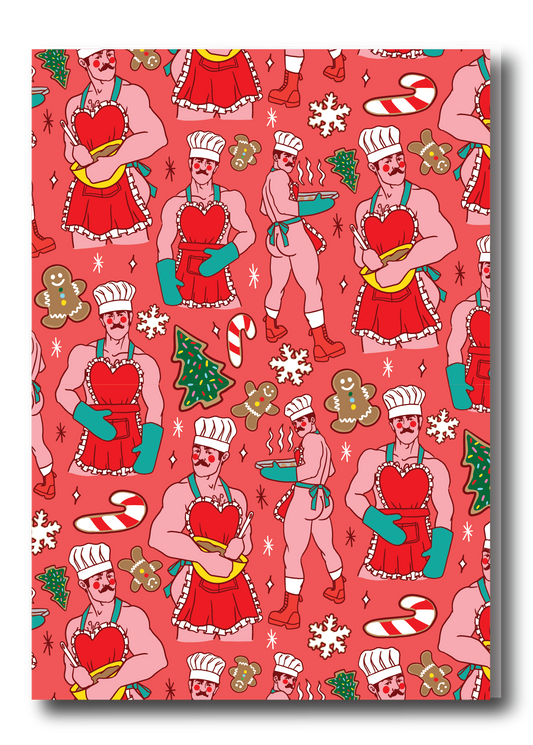 ALLOVER HOLIDAY PINUP GREETING CARD - BAKER