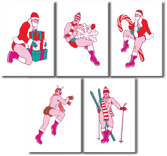 ADB HOLIDAY WINTERY PINUP GREETING CARD BUNDLE (PACK OF 5)