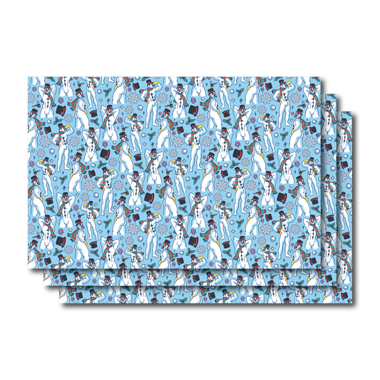 SNOWMAN FLEX HOLIDAY WRAPPING PAPER SHEETS