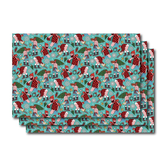 LUMBERJACK HOLIDAY WRAPPING PAPER SHEETS