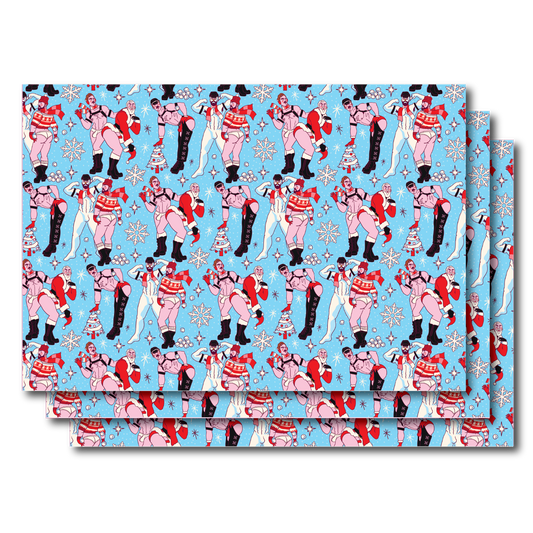 LEATHER HOLIDAY WRAPPING PAPER SHEETS