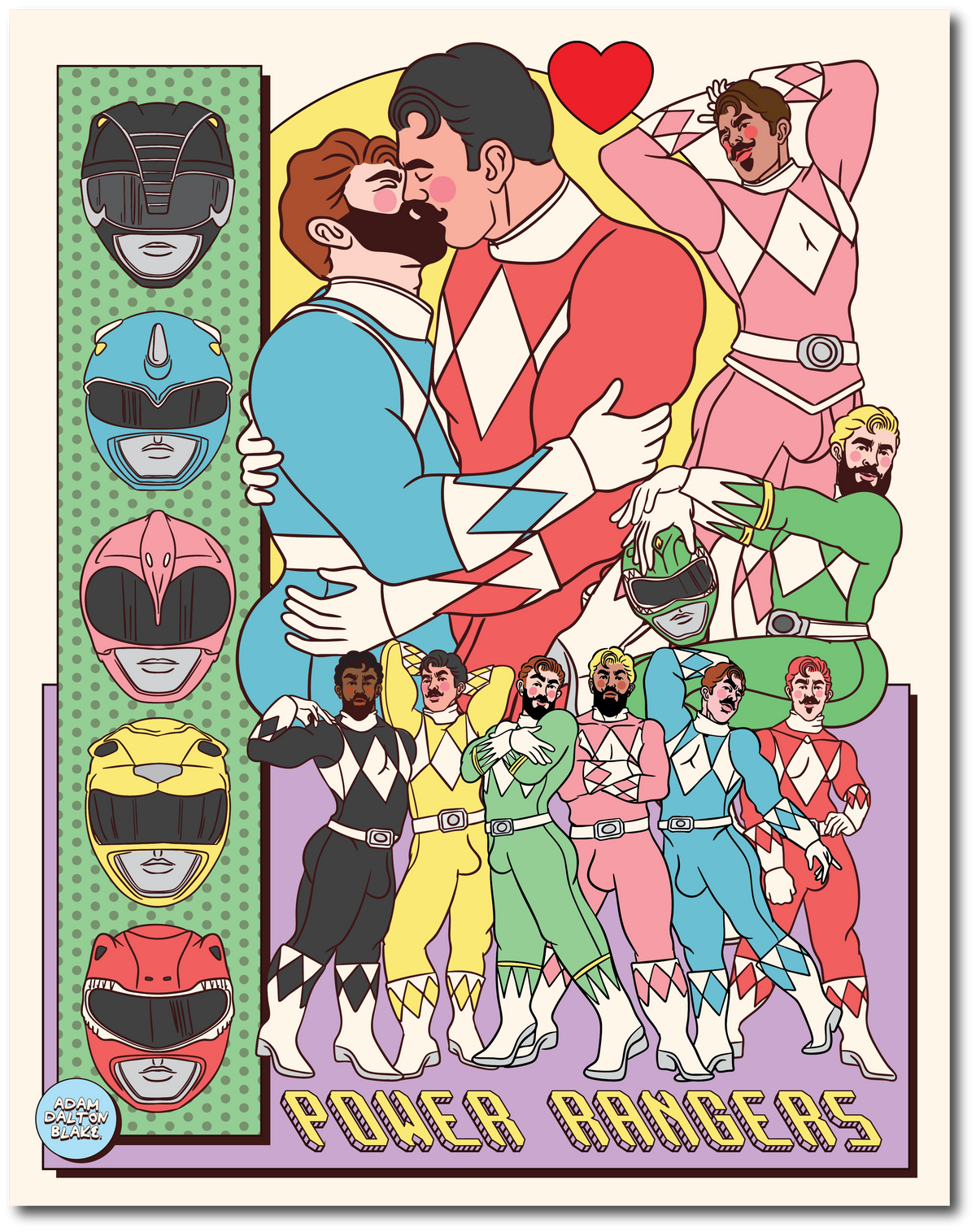 Power Ranger Line Up Poster POWER RANGERS POSTER – ADAM DALTON BLAKE