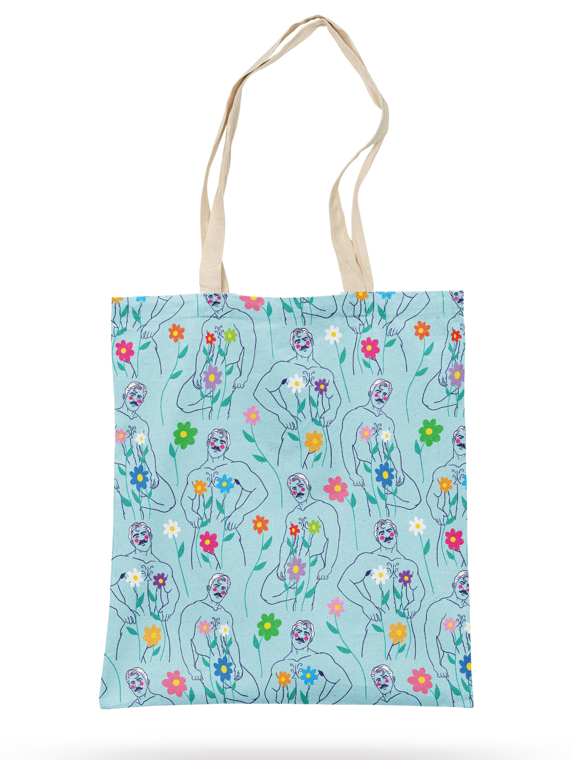 BABY BLUE FLOWER COVER UP TOTE BAG