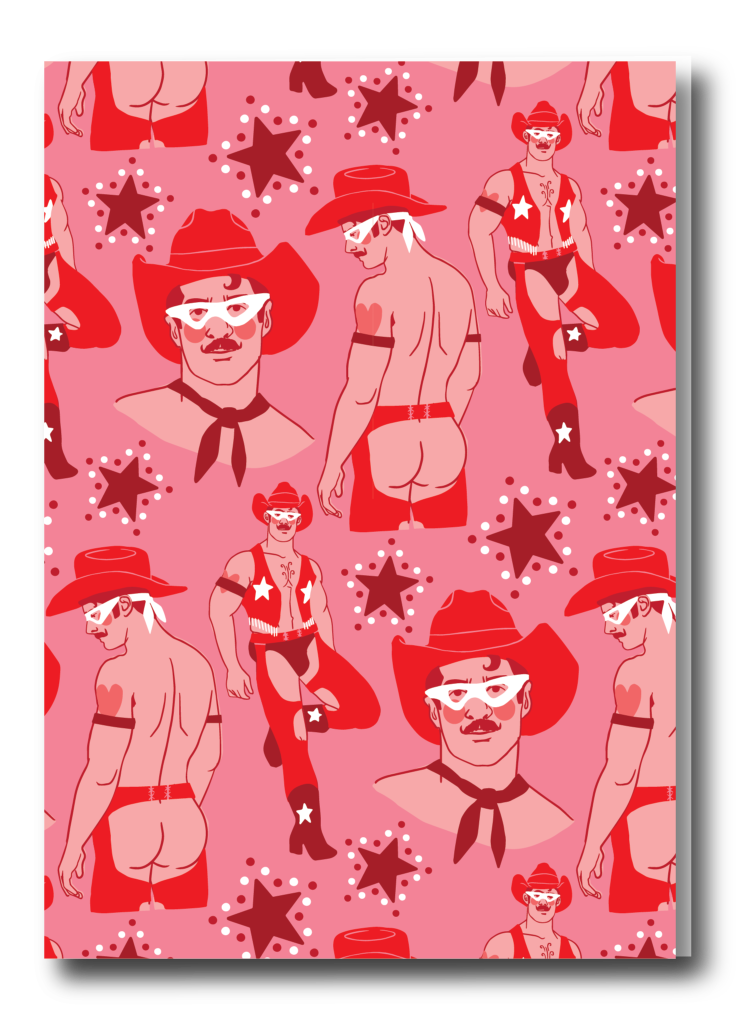 COWBOYS IN RED GREETING CARD