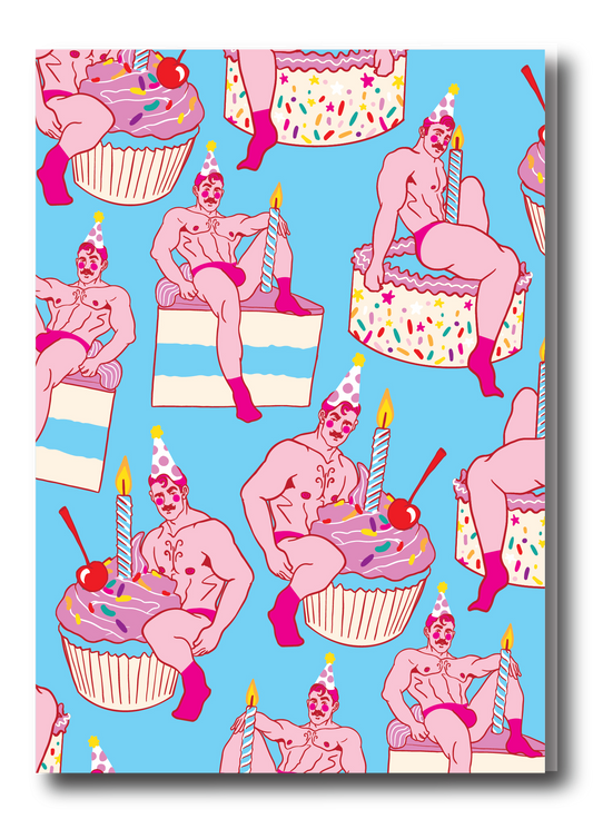 BIRTHDAY CAKE PIN UP TOSS GREETING CARD