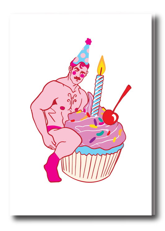 BIRTHDAY CUPCAKE PIN UP GREETING CARD