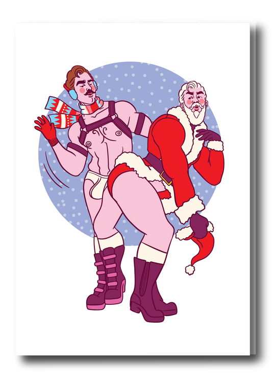 HOLIDAY PIN UP GREETING CARD - SANTA SLAP
