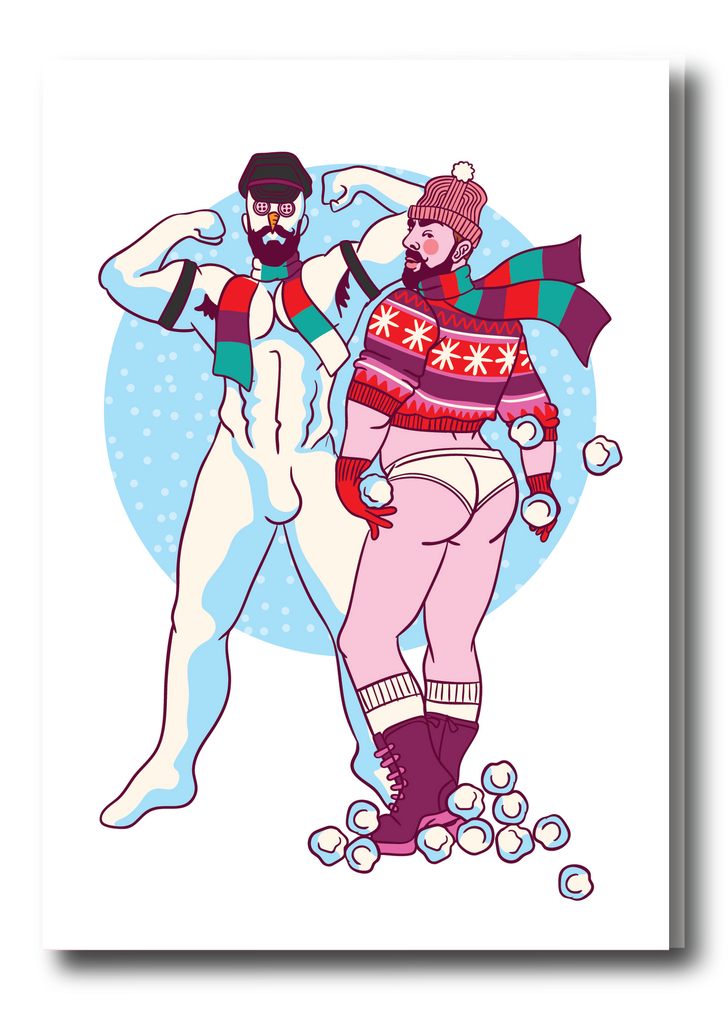 HOLIDAY PIN UP GREETING CARD - SNOWMAN