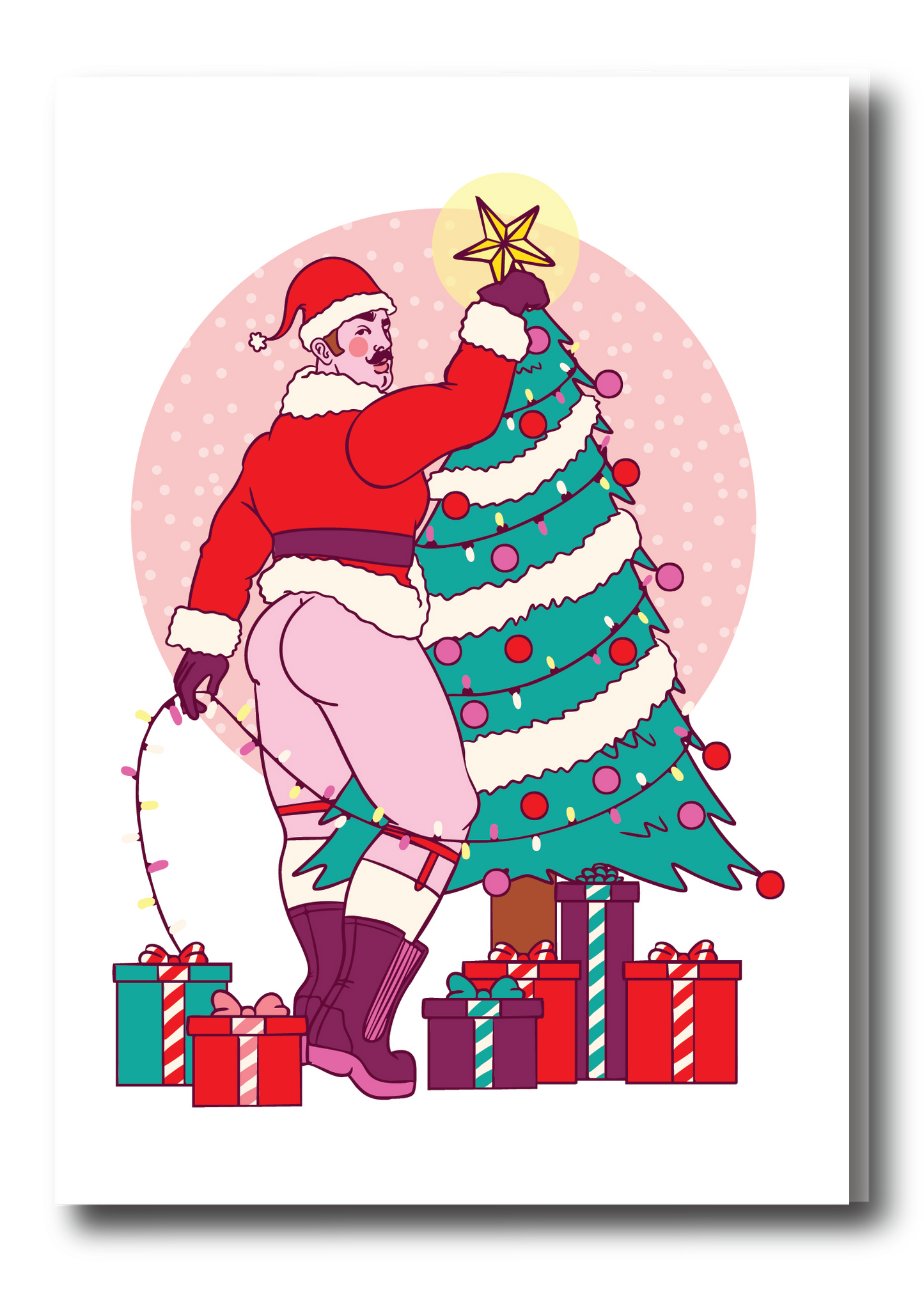 HOLIDAY PIN UP GREETING CARD - SANTA TREE