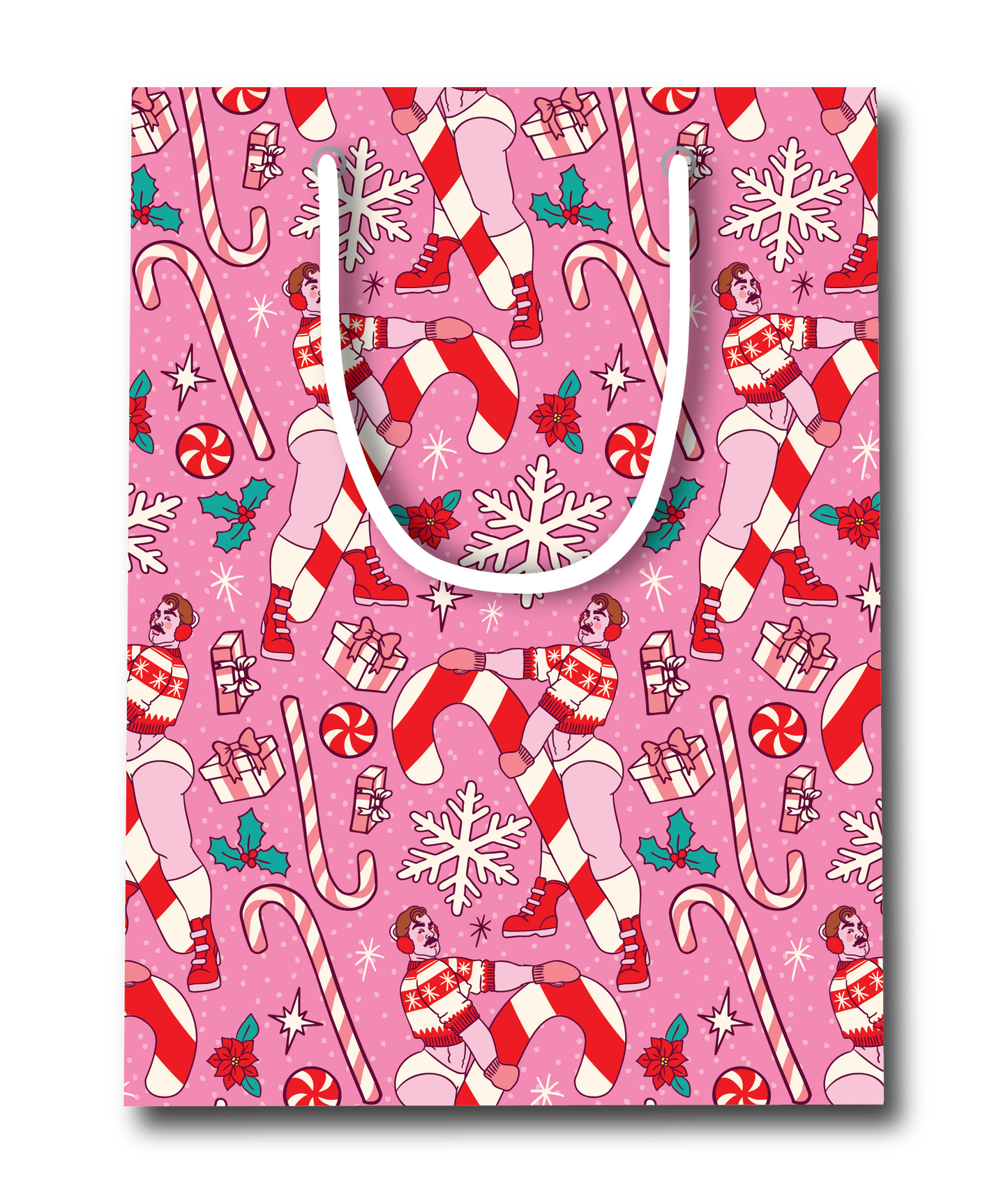 CANDY CANE TOSS HOLIDAY GIFT BAG