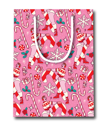 CANDY CANE TOSS HOLIDAY GIFT BAG