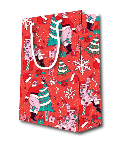 SANTA TOSS HOLIDAY GIFT BAG