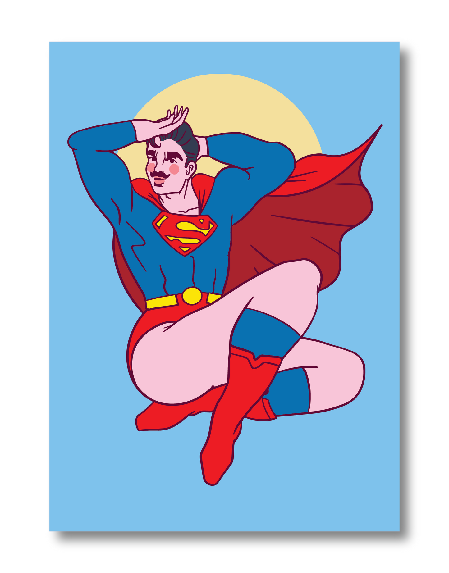 SUPERMAN PIN UP POSTCARD