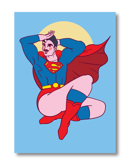 SUPERMAN PIN UP POSTCARD