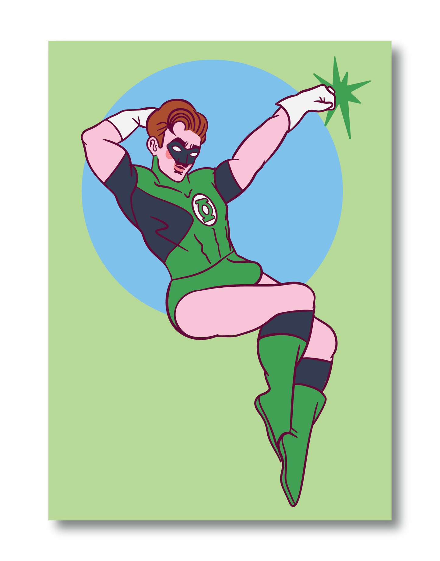 GREEN LANTERN PIN UP POSTCARD