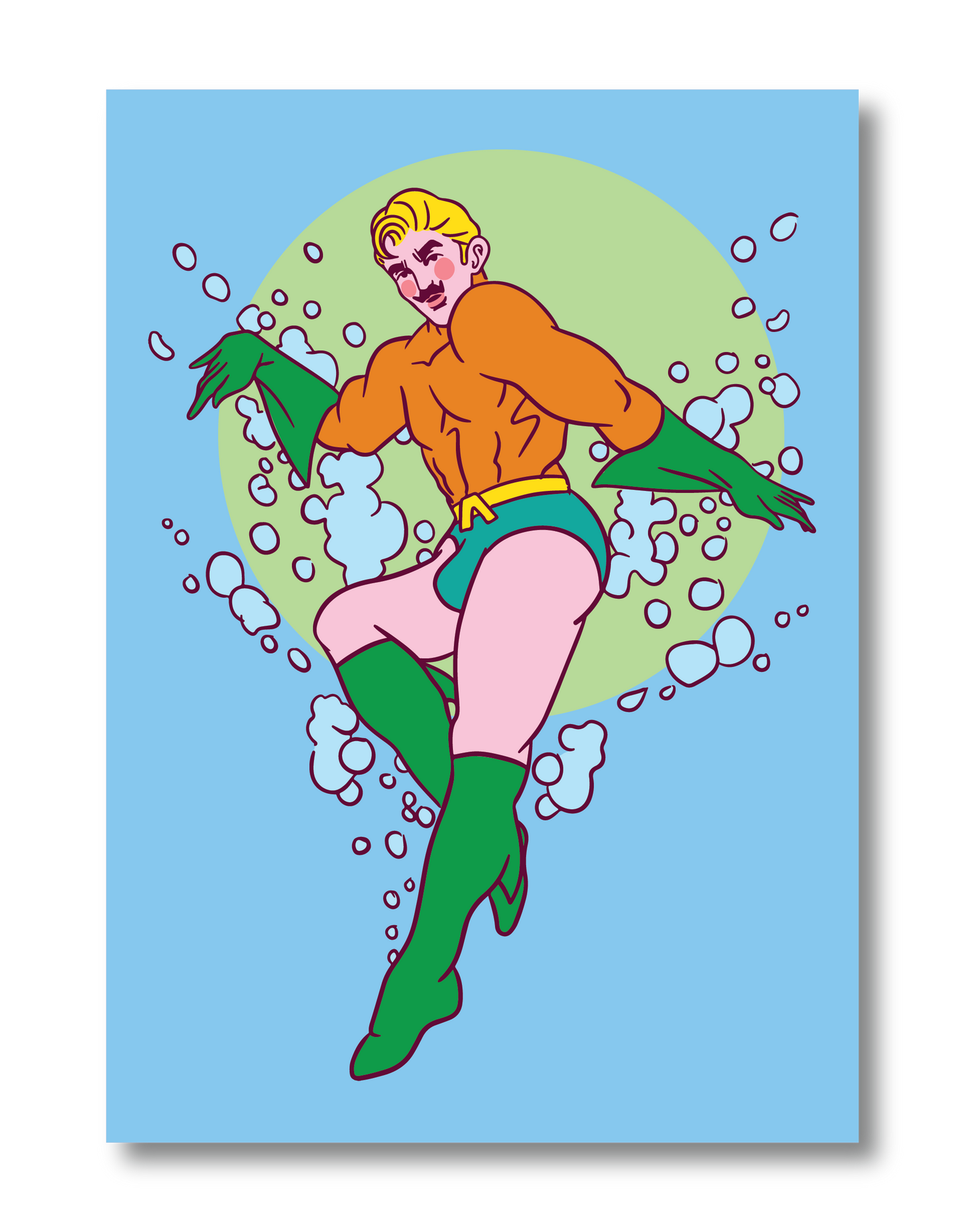 AQUAMAN PIN UP POSTCARD