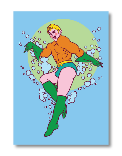 AQUAMAN PIN UP POSTCARD