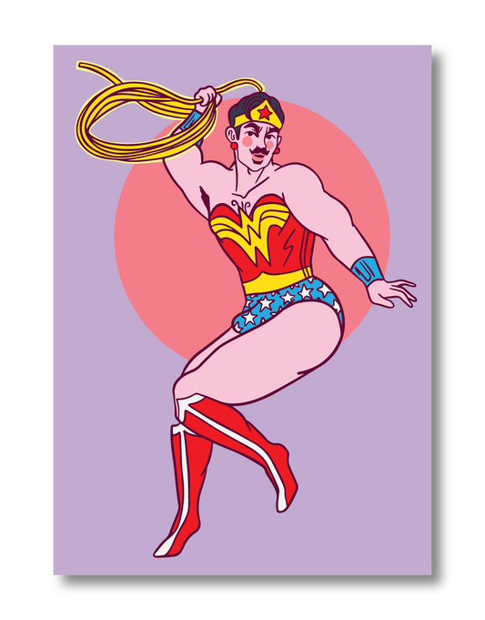 WONDER WOMAN PIN UP POSTCARD