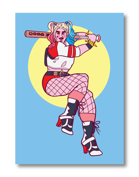 HARLEY QUINN PIN UP POSTCARD