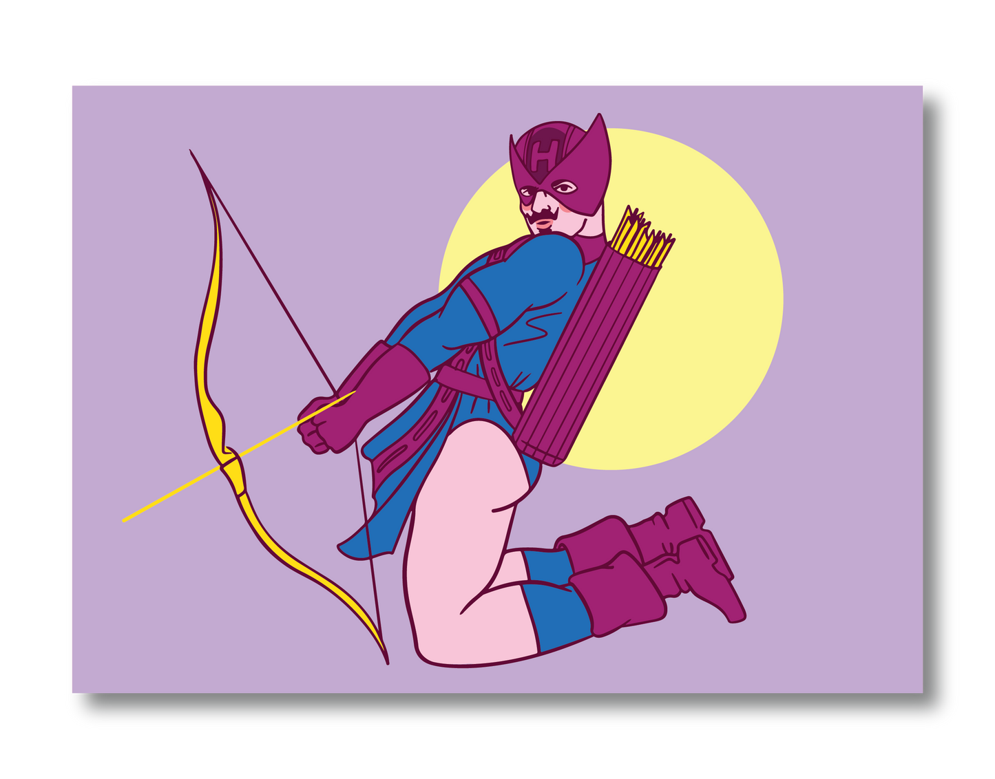 HAWKEYE PIN UP POSTCARD