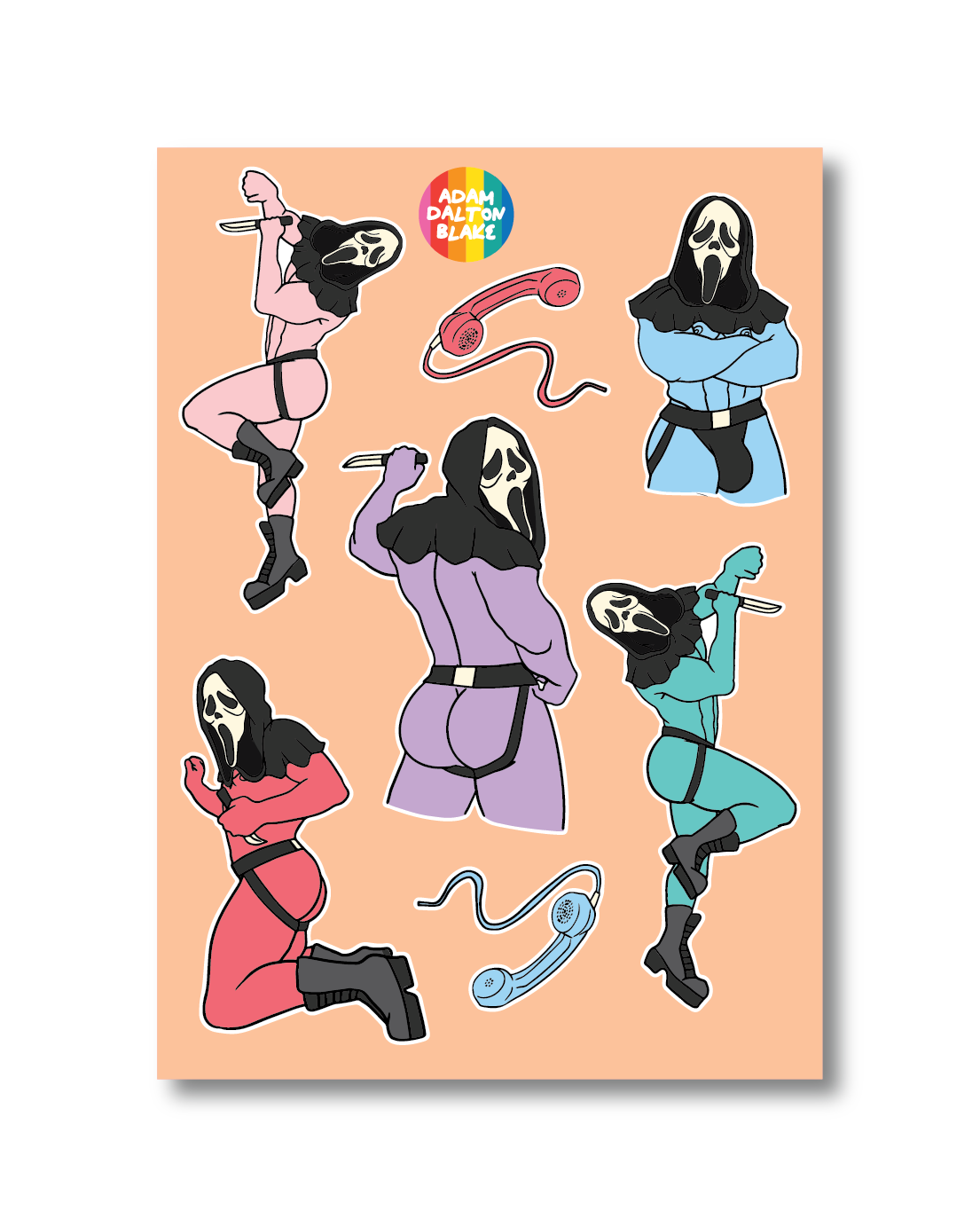 SCREAM GHOSTFACE STICKER SHEET