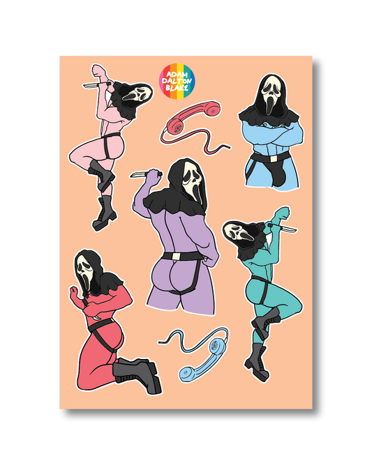 SCREAM GHOSTFACE STICKER SHEET